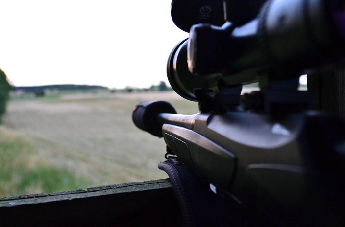 Waffe mit Schalldämpfer