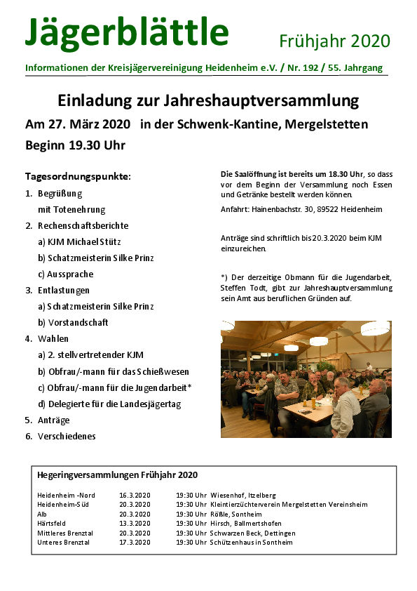Jägerblättle Frühjahr 2020 pdf-preview